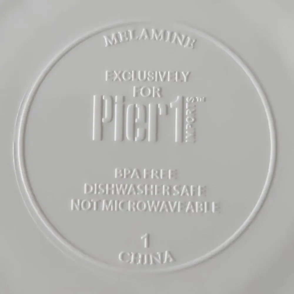 Pier 1 One Imports Marble Wave Turquoise Melamine Coastal Tie Dye Plate Set of 4